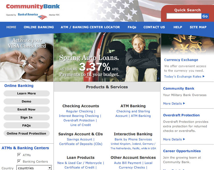 Community Bank home page
